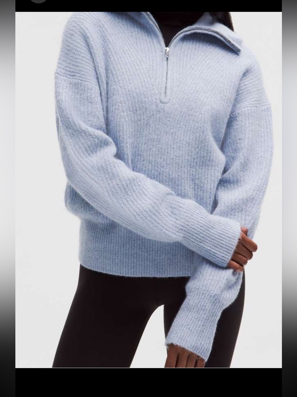 Lululemon Alpaca-Blend Collared Half-Zip Sweater
Heathered Blue Willow M NWT